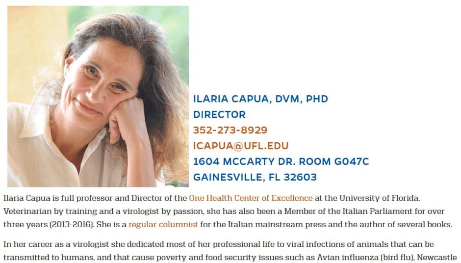 La dottoressa Ilaria Capua e la "cura da cavallo"