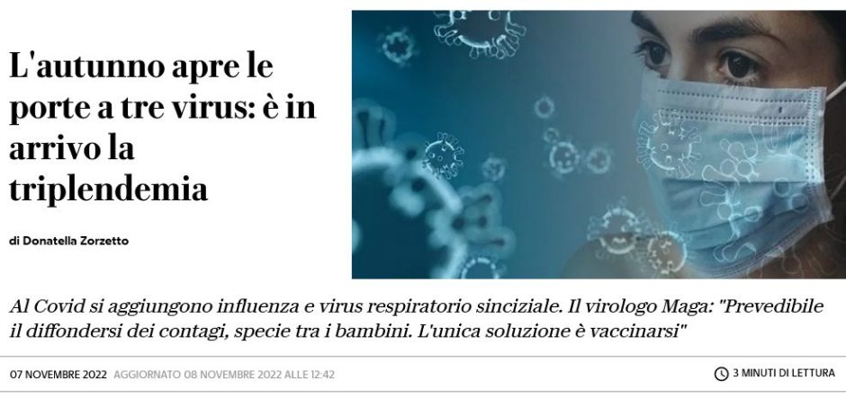Monogiornale del 9 novembre 2022 - Arriva la Triplendemia