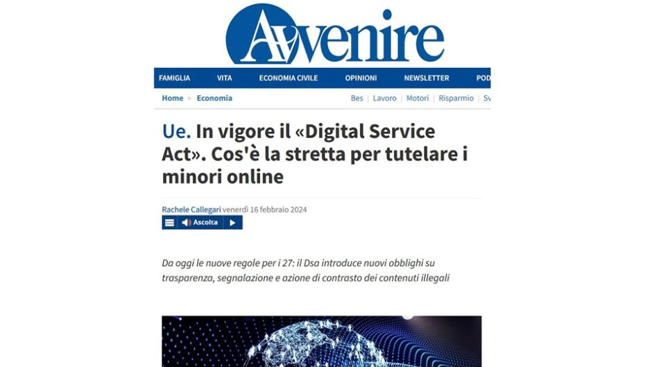 Il Digital Service Act UE è operativo