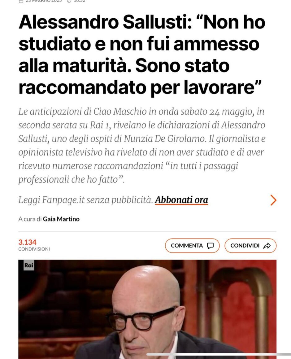 Professionisti dell'informazione? Alessandro Sallusti c'è!